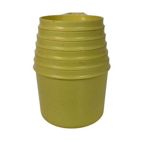 Tupperware Harvest Gold Measuring Cups Set Of 6 Durable Plastic Made in USA - Picture 2 of 7